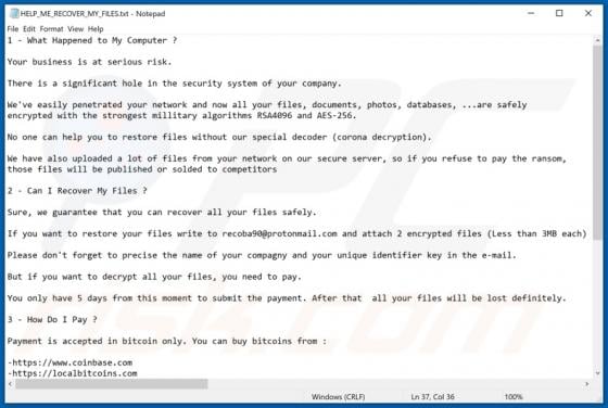 Corona Ransomware