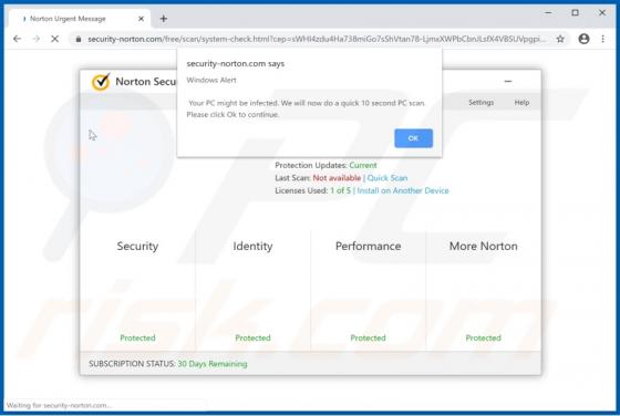 Quick 10 Second PC Scan POP-UP Scam