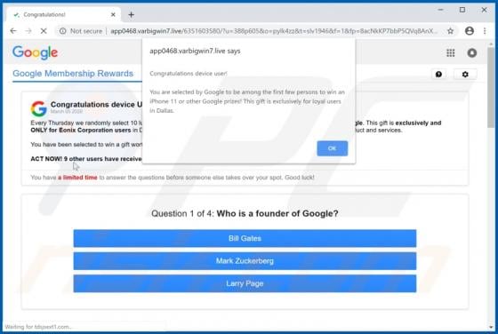 Congratulations Device User! POP-UP Scam