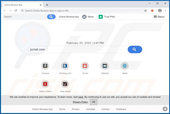 Online Reviews App Browser Hijacker