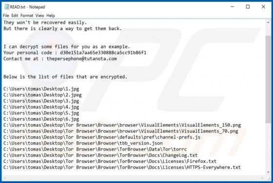 Persephone Ransomware