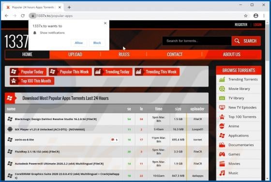 1337x.to Suspicious Website
