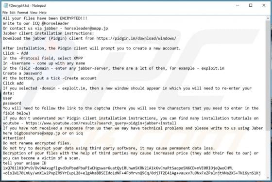 Horseleader Ransomware