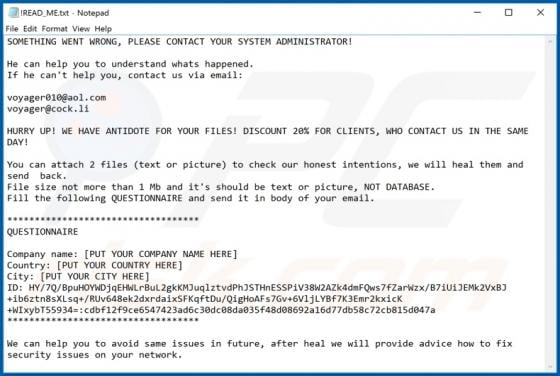 Voyager Ransomware