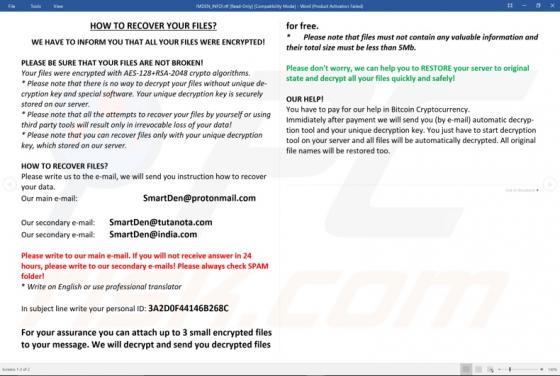 MDEN Ransomware
