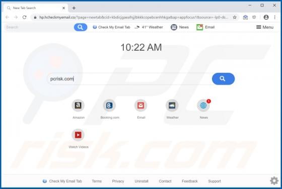 Check My Email Tab Browser Hijacker