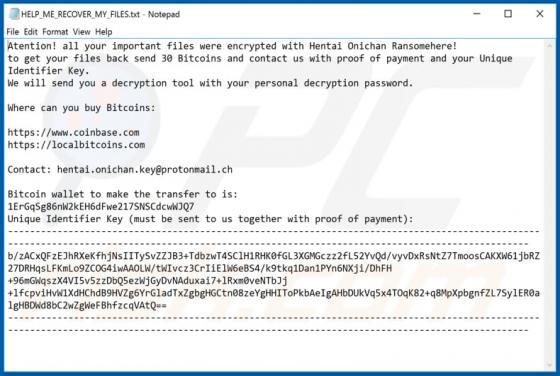 Hentai Onichan Ransomware