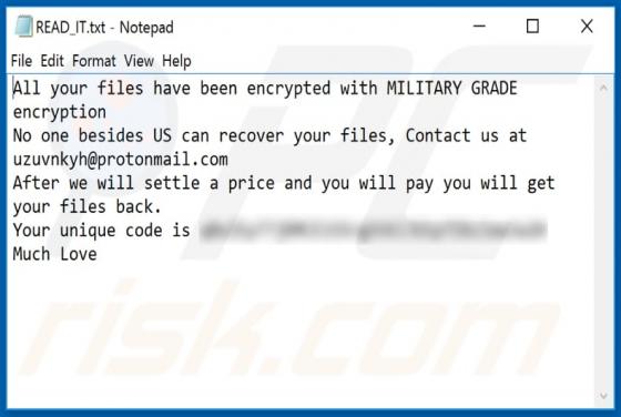 Uzuvnkyh Ransomware