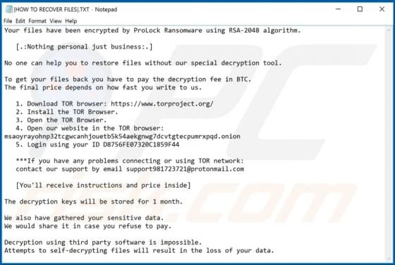 ProLock Ransomware