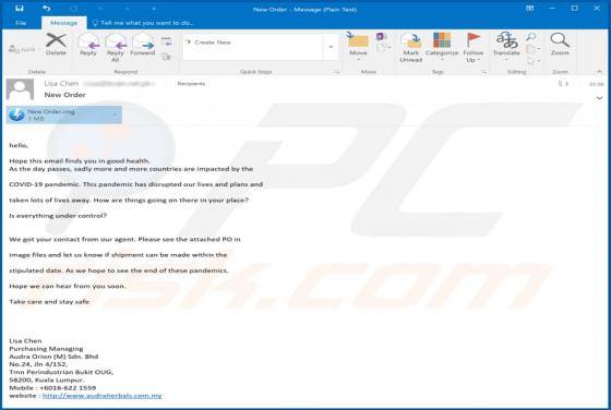 COVID-19 Pandemic Email Virus