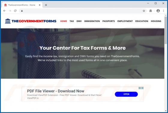 The Government Forms Promos Adware
