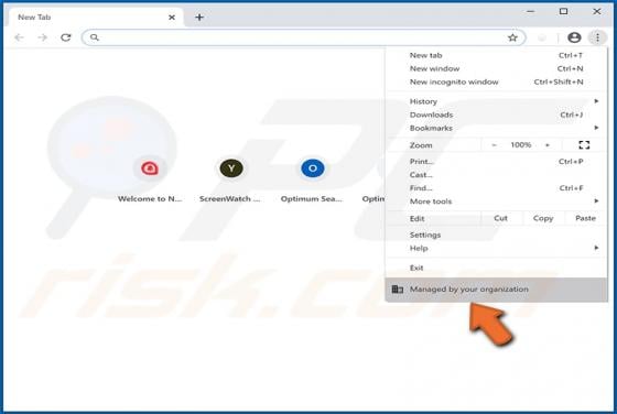 Chrome "Managed By Your Organization" Browser Hijacker (Windows)