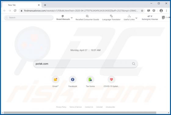 Find Manuals Now Browser Hijacker