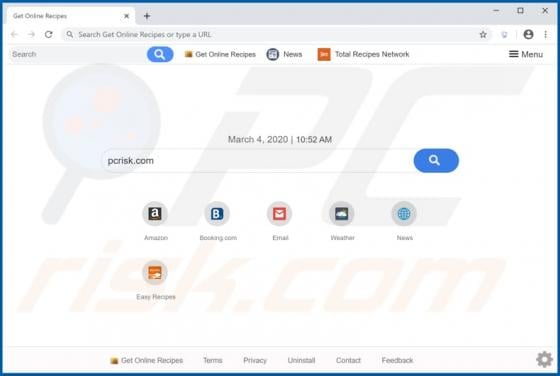 Get Online Recipes Browser Hijacker