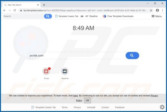 Template Creator Tab Browser Hijacker