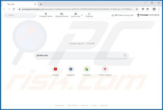 Package Tracking Tab Browser Hijacker