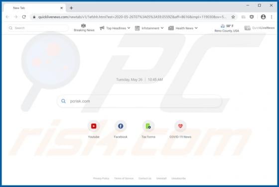 Quick Live News Browser Hijacker