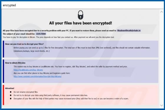 !Shadow Ransomware
