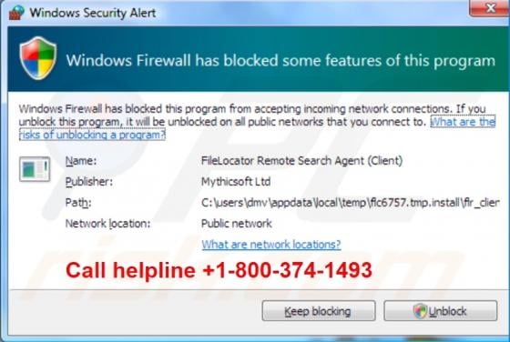 Windows Firewall Has Blocked Some Features Of This Program POP-UP Scam