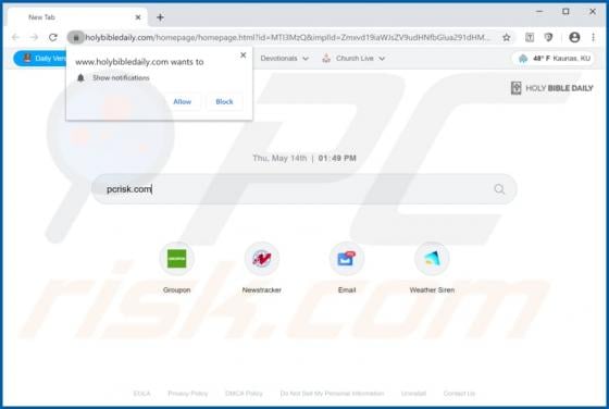 Holy Bible Daily Browser Hijacker