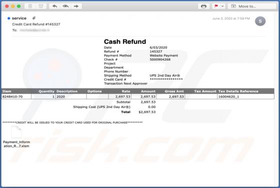 Credit Card Refund Email Virus