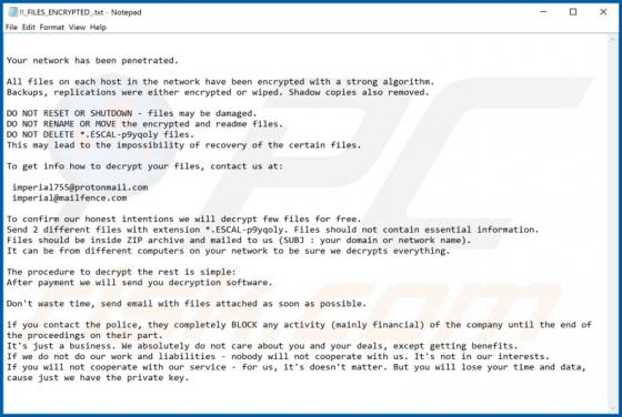 ESCAL Ransomware