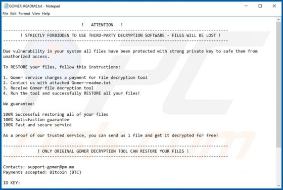 Gomer Ransomware