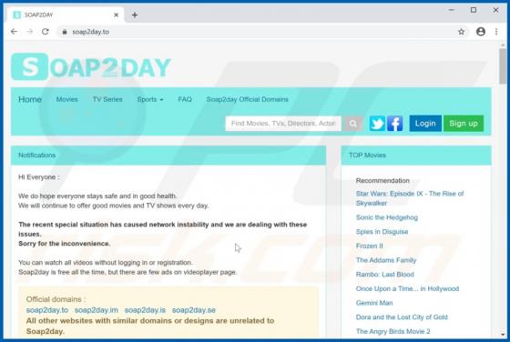 Soap2day.to Suspicious Website