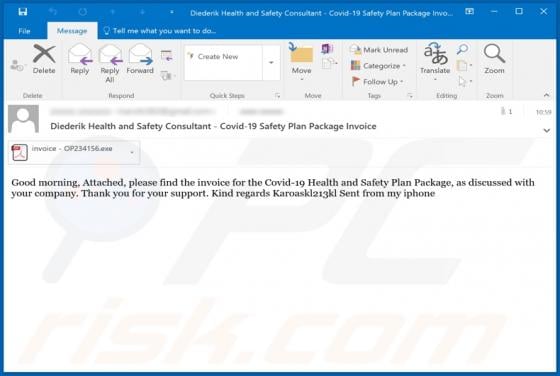 Covid-19 Health And Safety Plan Email Virus