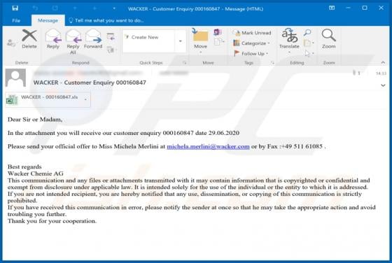 Wacker Email Virus