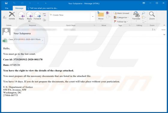 You Must Go To The Law Court Email Virus