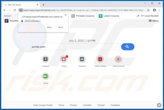 Easy Coupon Finder Browser Hijacker