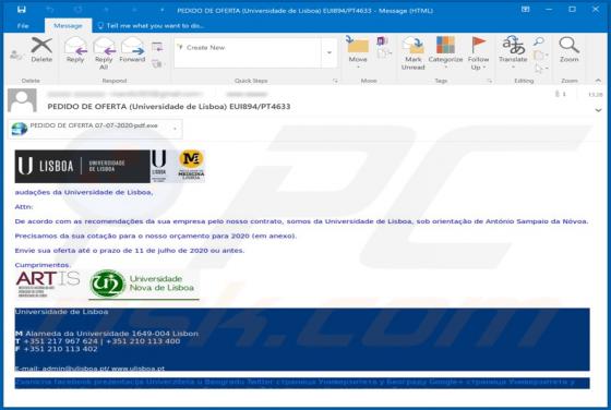 Universidade De Lisboa Email Virus