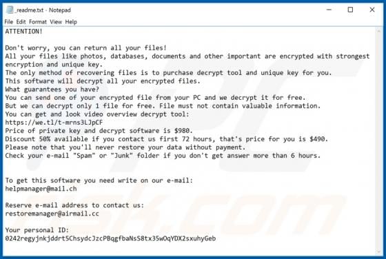 Erif Ransomware
