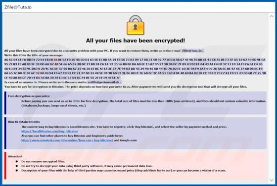 [Zfile@Tuta.Io] Ransomware
