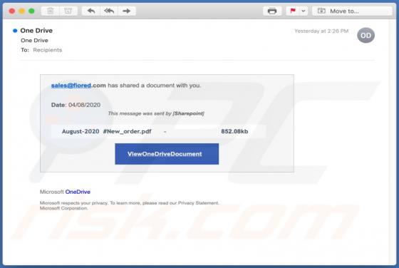 OneDrive Email Scam
