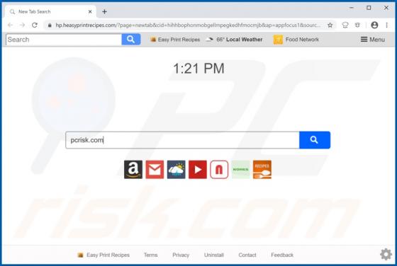 Easy Print Recipes Browser Hijacker