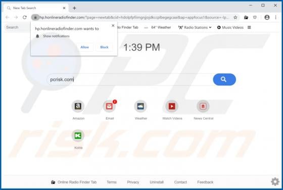 Online Radio Finder Tab Browser Hijacker