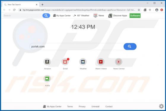 My Apps Center Browser Hijacker