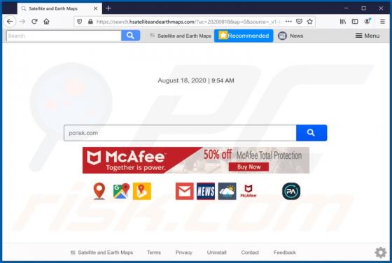 Satellite And Earth Maps Browser Hijacker