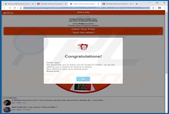 Congratulations! Netflix User! POP-UP Scam (Mac)