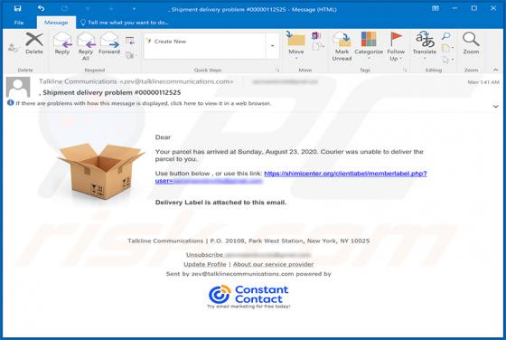 Talkline Communications Email Virus