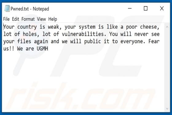 UGMH Ransomware