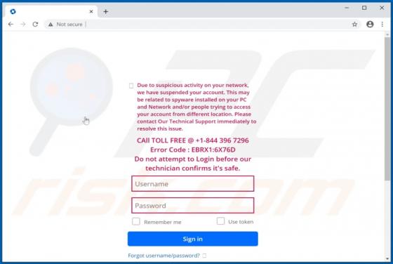 Error Code : EBRX1:6X76D POP-UP Scam