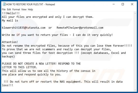 Hbdalna Ransomware