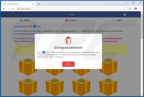 $1000 Bank of America Gift Card POP-UP Scam