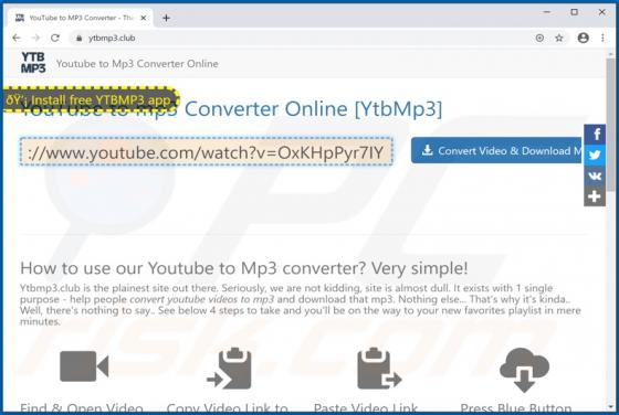 Ytbmp3.club Suspicious Website