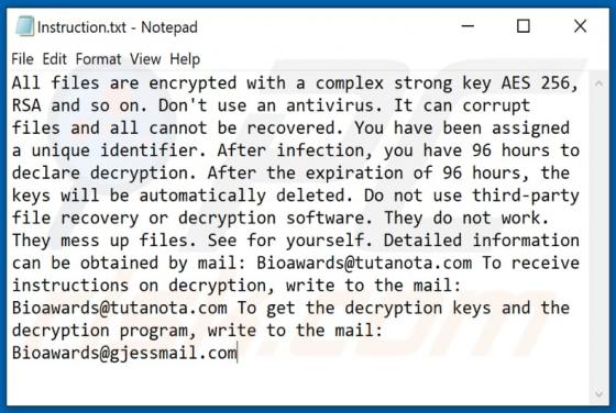 Bioawards Ransomware