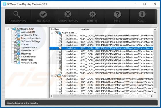PCMate Free Registry Cleaner Unwanted Application