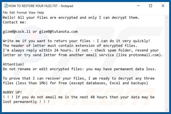 Lizehopm Ransomware
